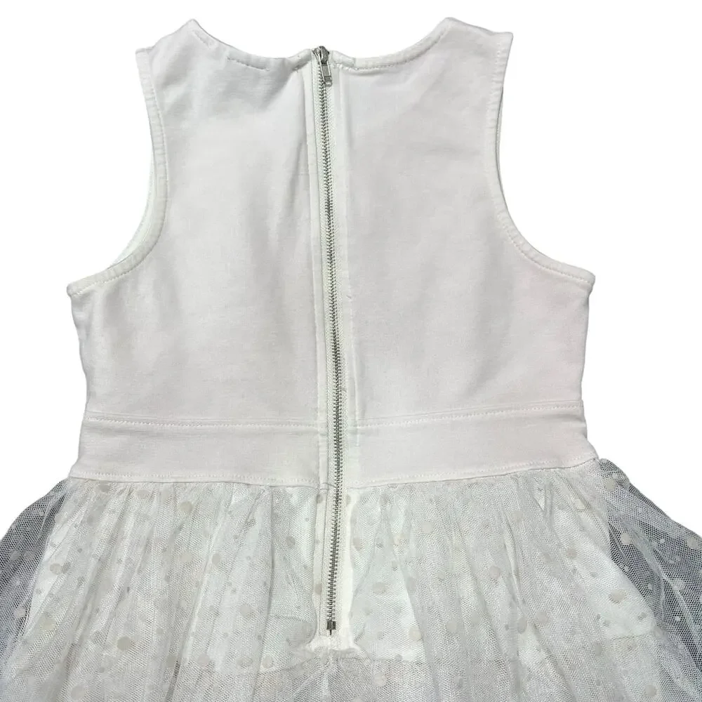 D Signed by Disney Girls Party Dress Polka Dot Layered Tulle Blush Pink Cream